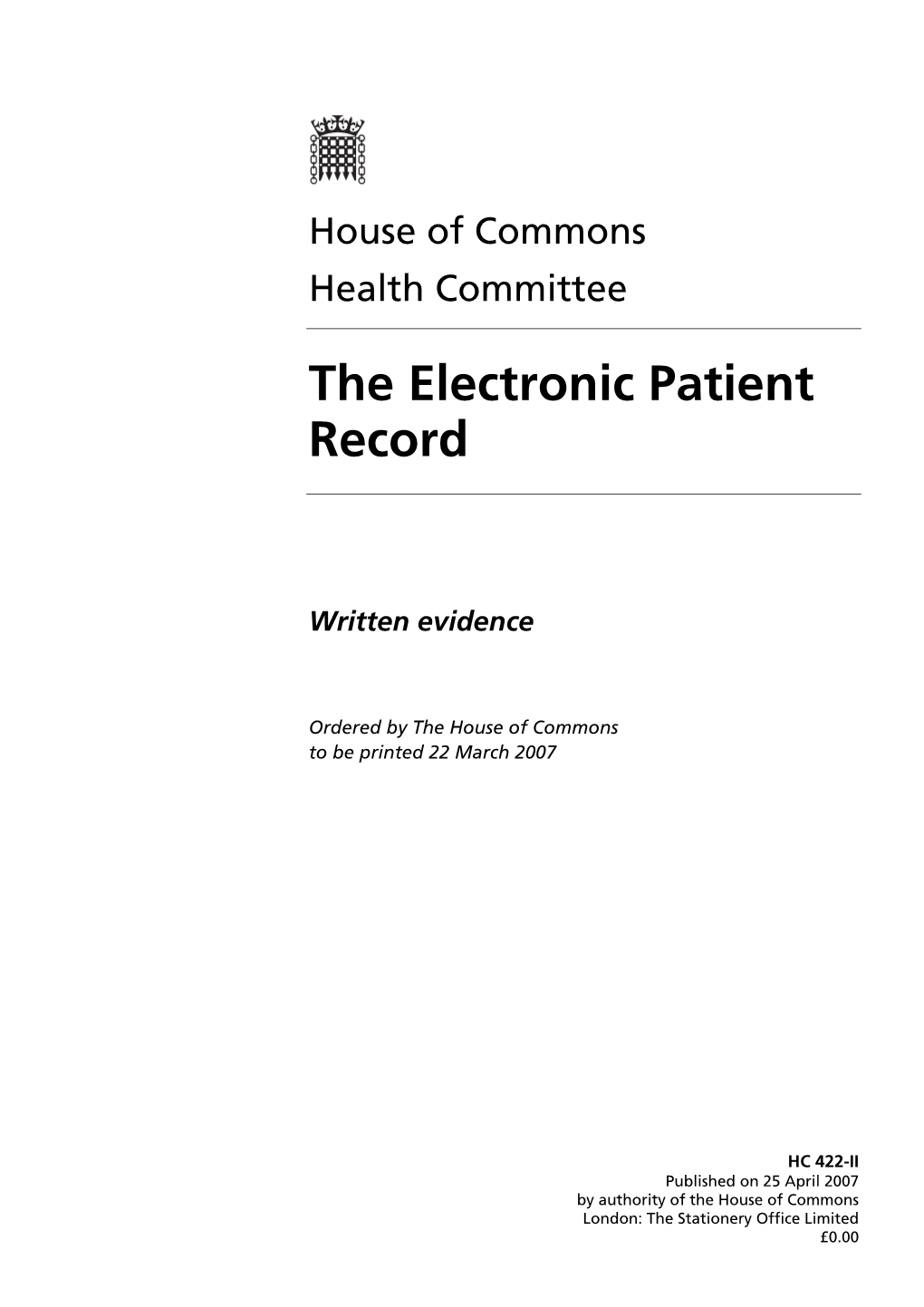 The Electronic Patient Record