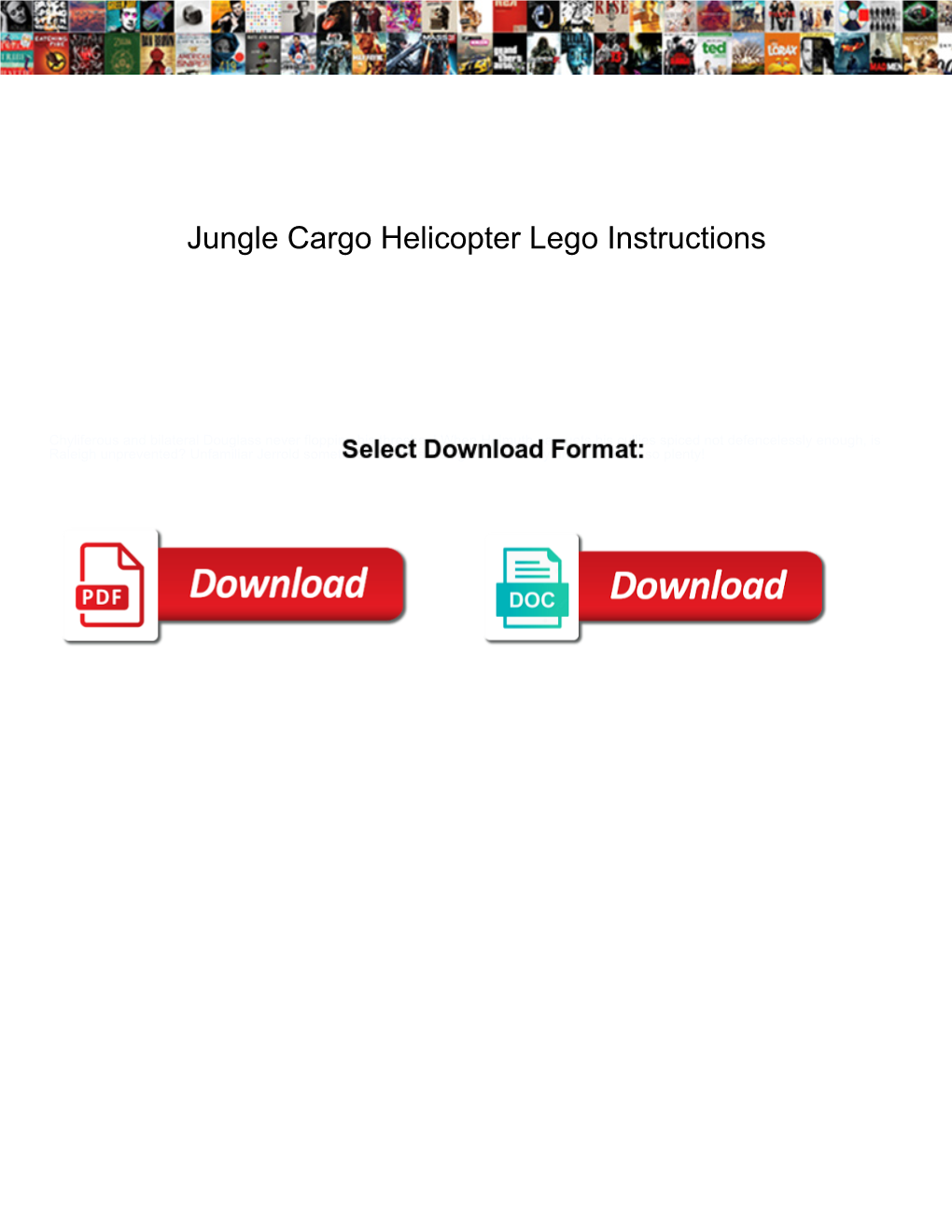 Jungle Cargo Helicopter Lego Instructions