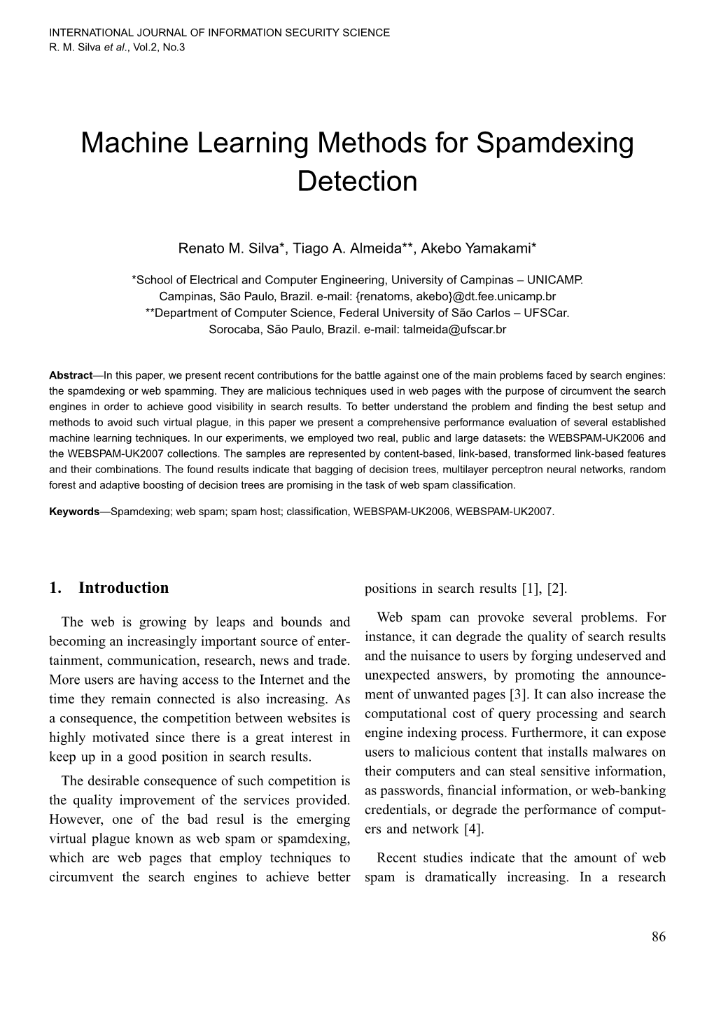 Machine Learning Methods for Spamdexing Detection