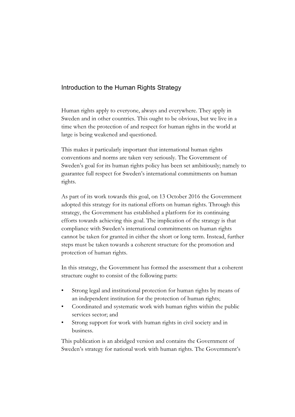 Introduction to the Human Rights Strategy