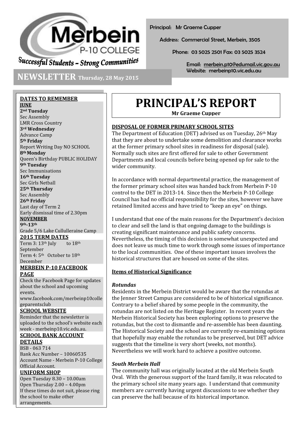 Principal's Report