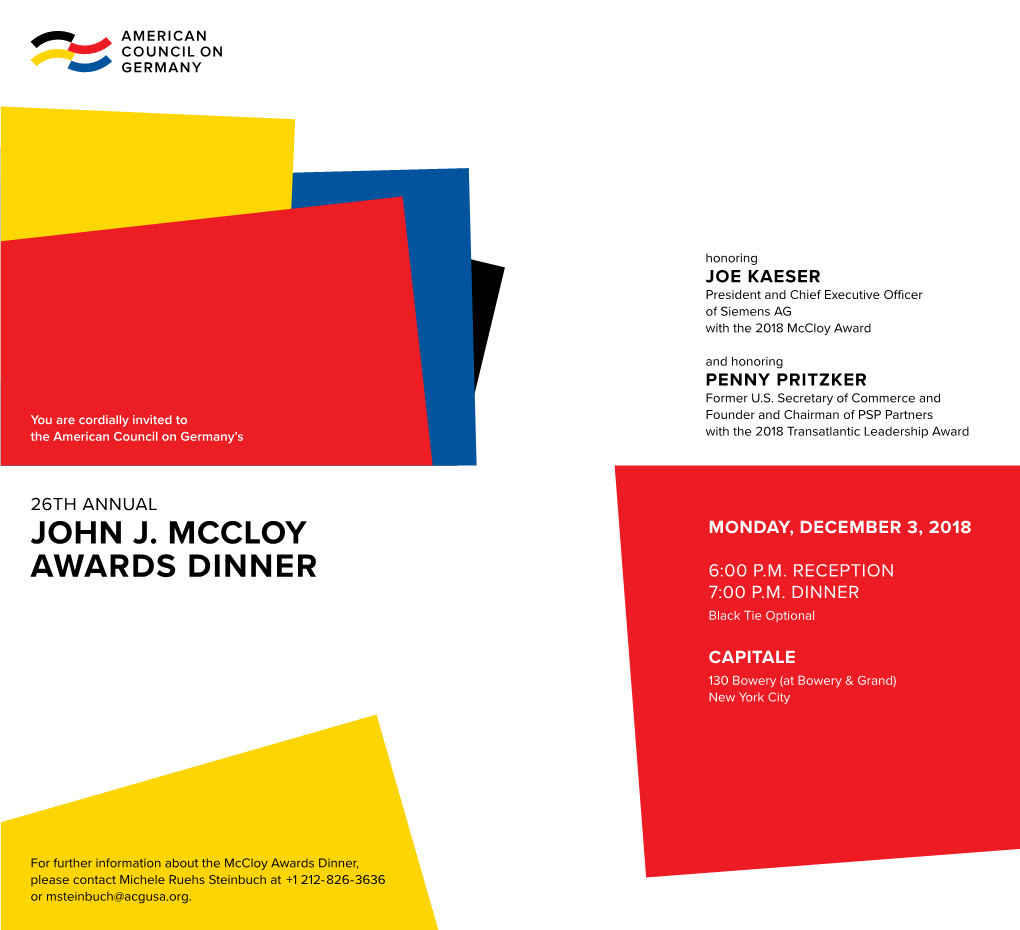 John J. Mccloy Awards Dinner
