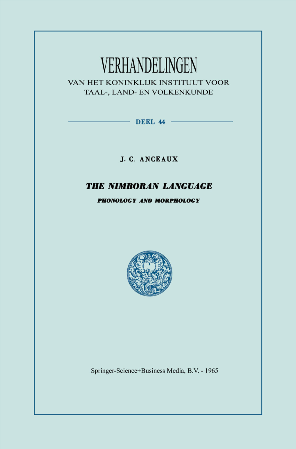 Nimboran Language Verhandelingen Van Het Koninklijk Instituut Voor Taal