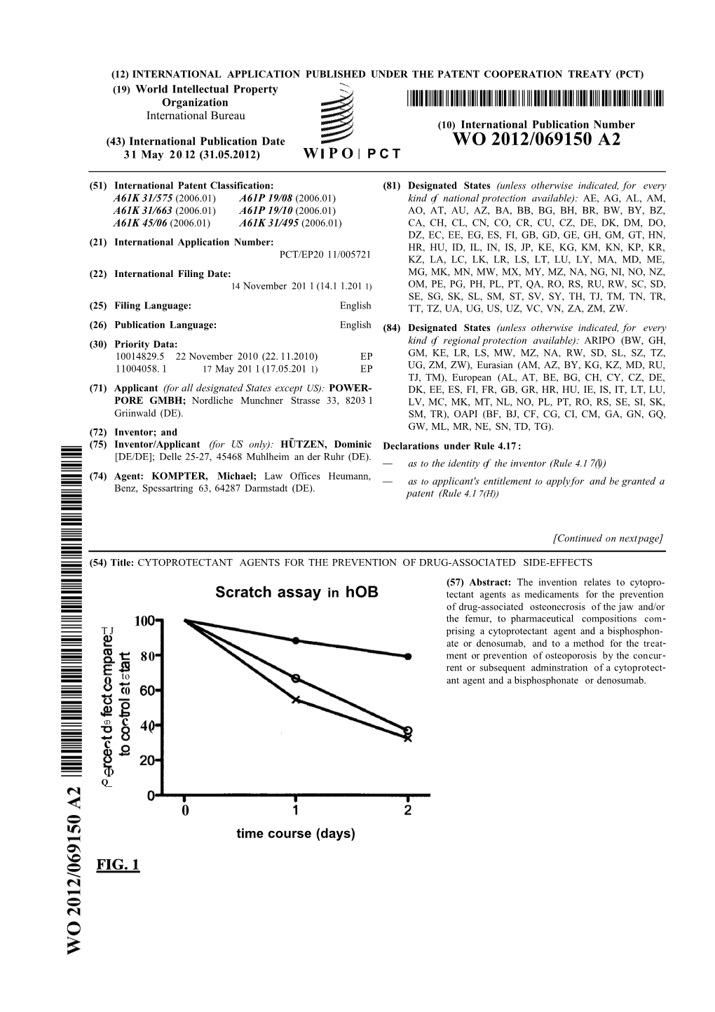 WO 2012/069150 A2 31 May 20 12 (31.05.2012) W P O P C T