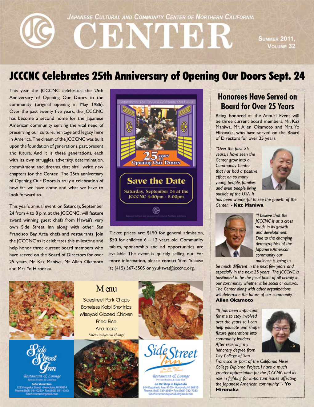 JCCCNC Celebrates 25Th Anniversary of Opening Our Doors Sept. 24