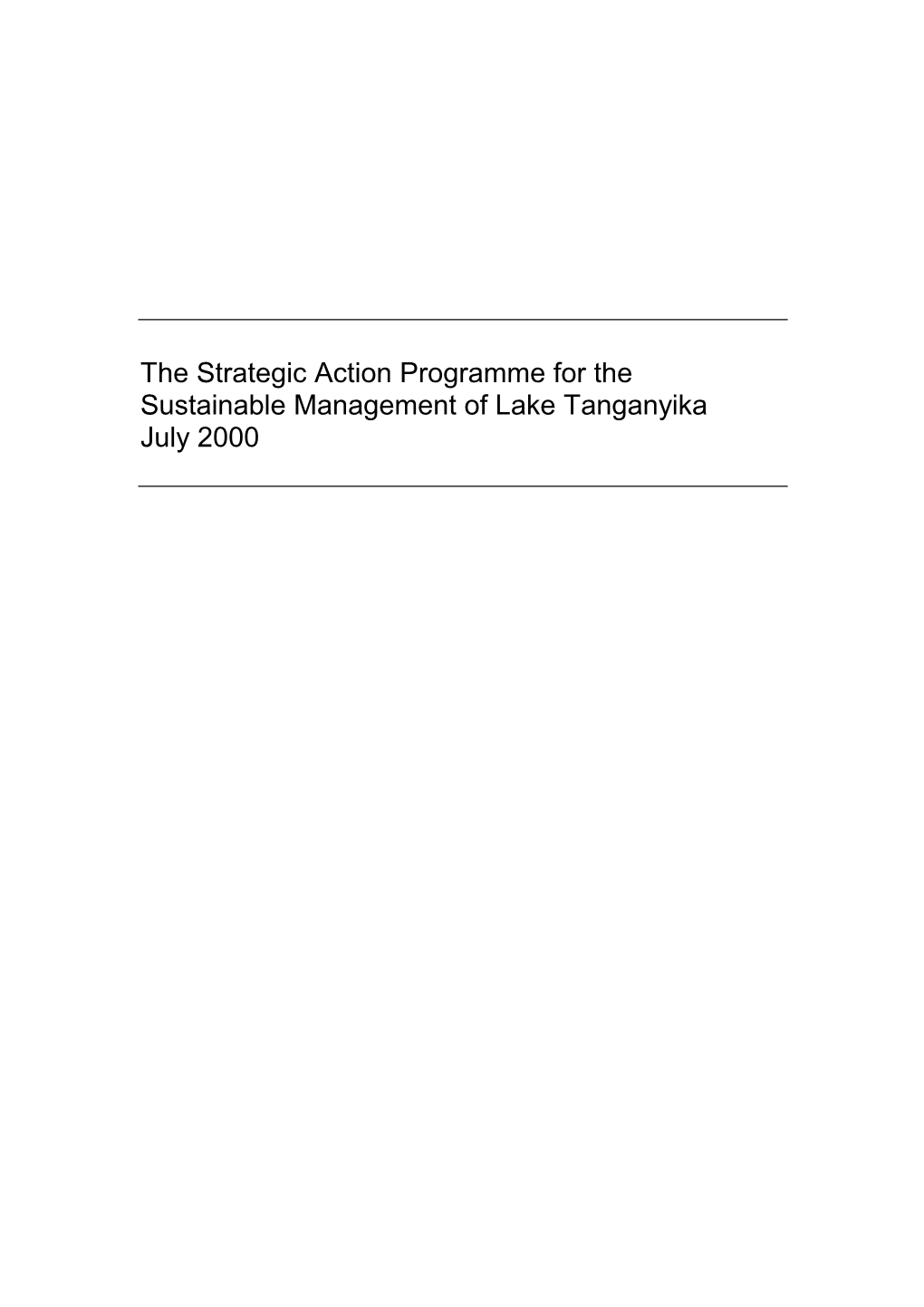 The Strategic Action Programme for the Sustainable Management Of