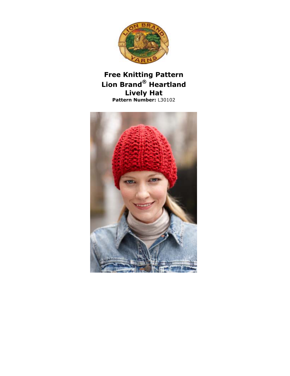 Free Knitting Pattern: Heartland Lively