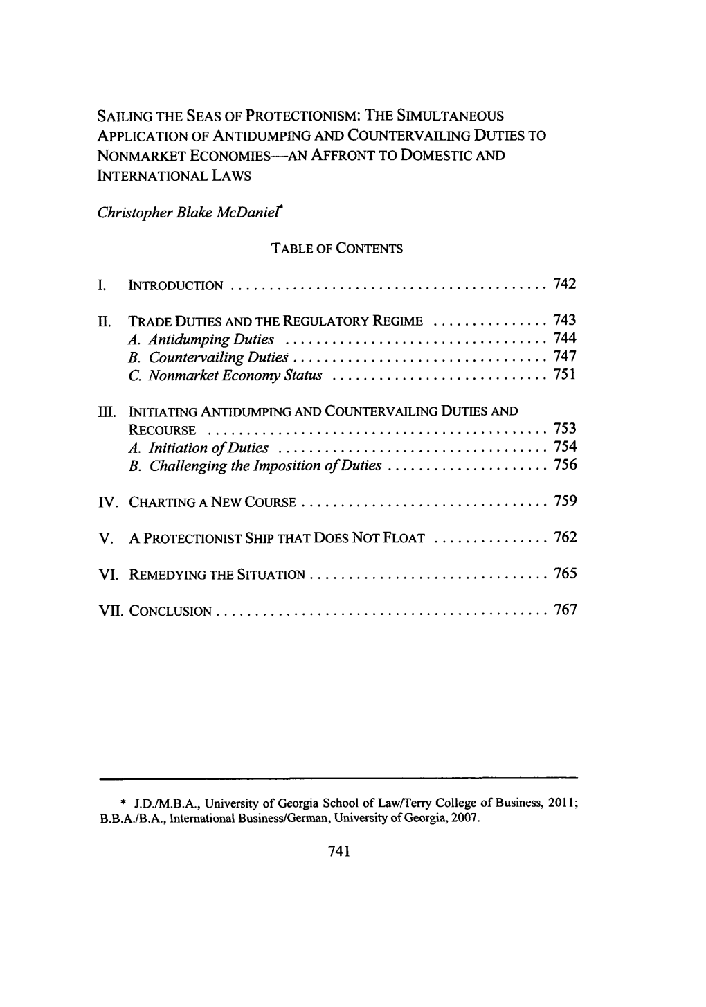 The Simultaneous Application of Antidumping and Countervailing Duties to Nonmarket Economies-An Affront to Domestic and International Laws