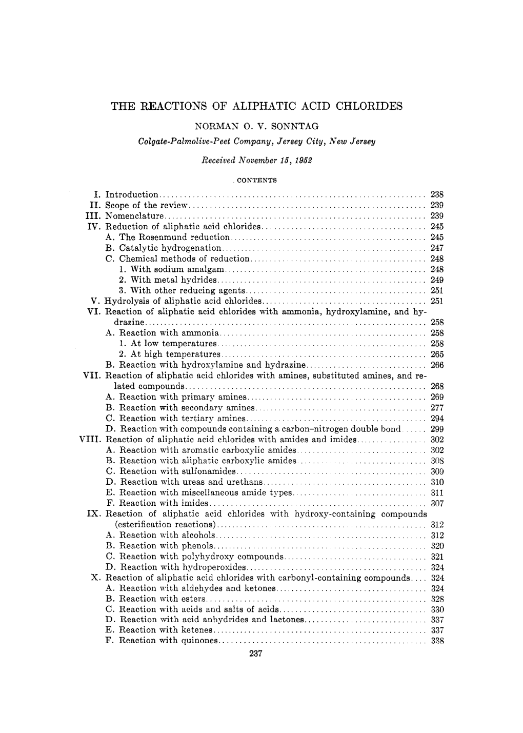 The Reactions of Aliphatic Acid Chlorides Norman 0