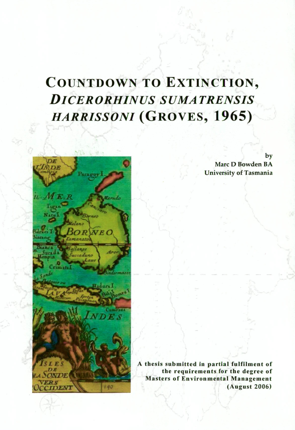 Countdown to Extinction, Dicerorhinus Sumatrensis Harrissoni (Groves, 1965)