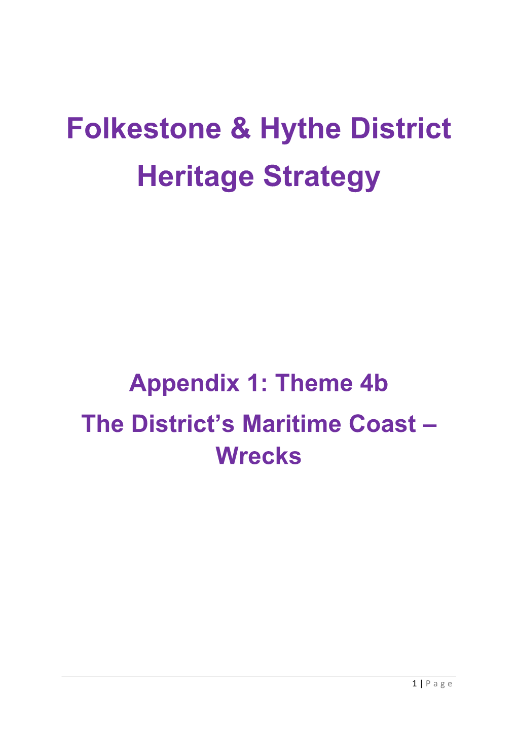 Folkestone & Hythe District Heritage Strategy