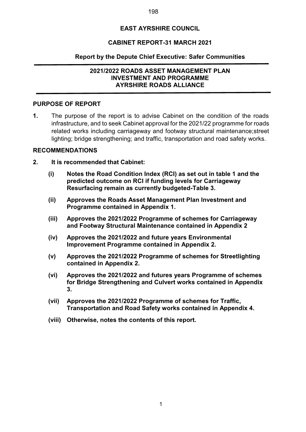 2021-22 Roads Asset Management Plan