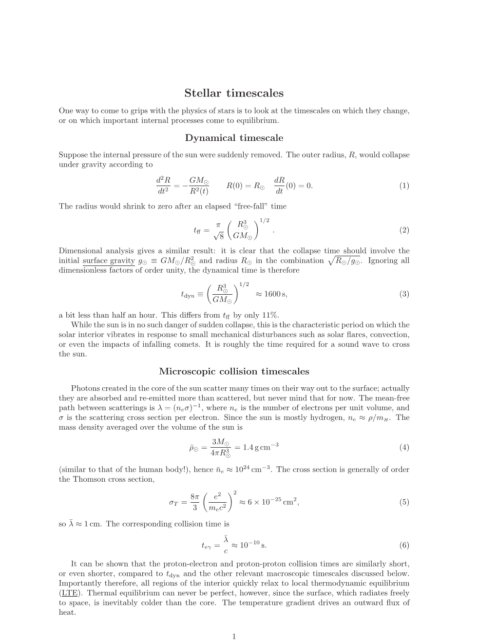 Stellar Timescales