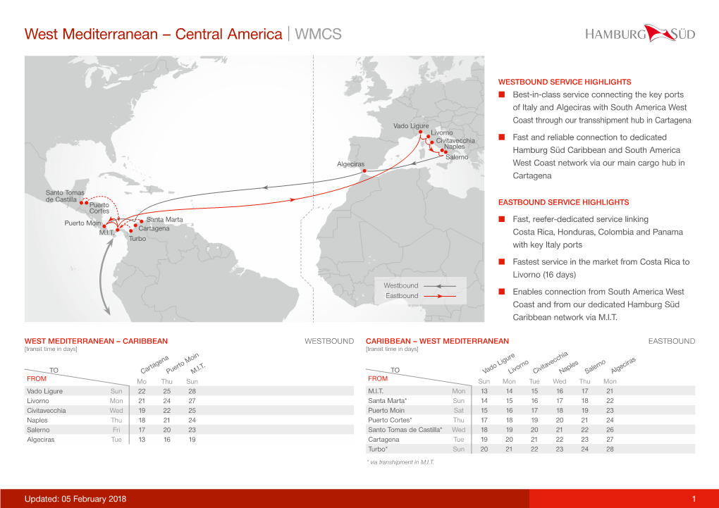 West Mediterranean – Central America | WMCS