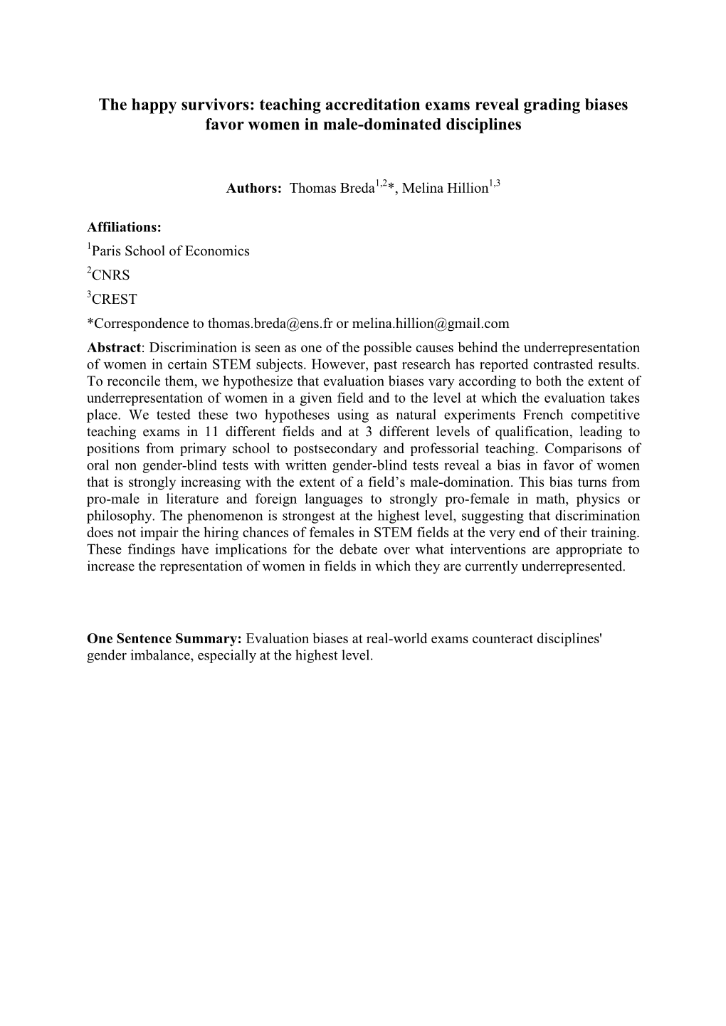 Teaching Accreditation Exams Reveal Grading Biases Favor Women in Male-Dominated Disciplines