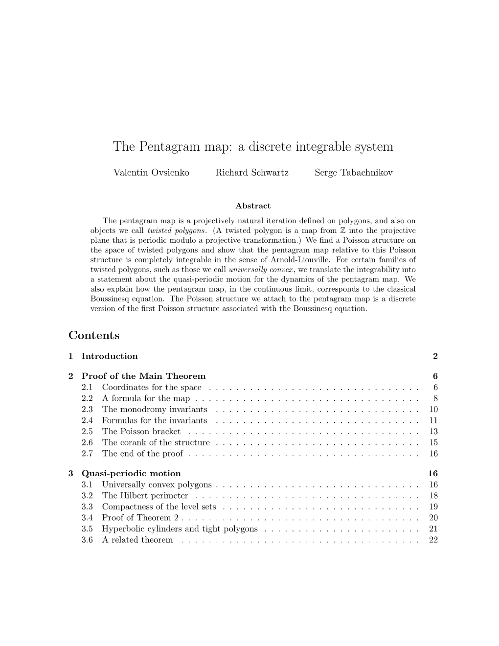 The Pentagram Map: a Discrete Integrable System