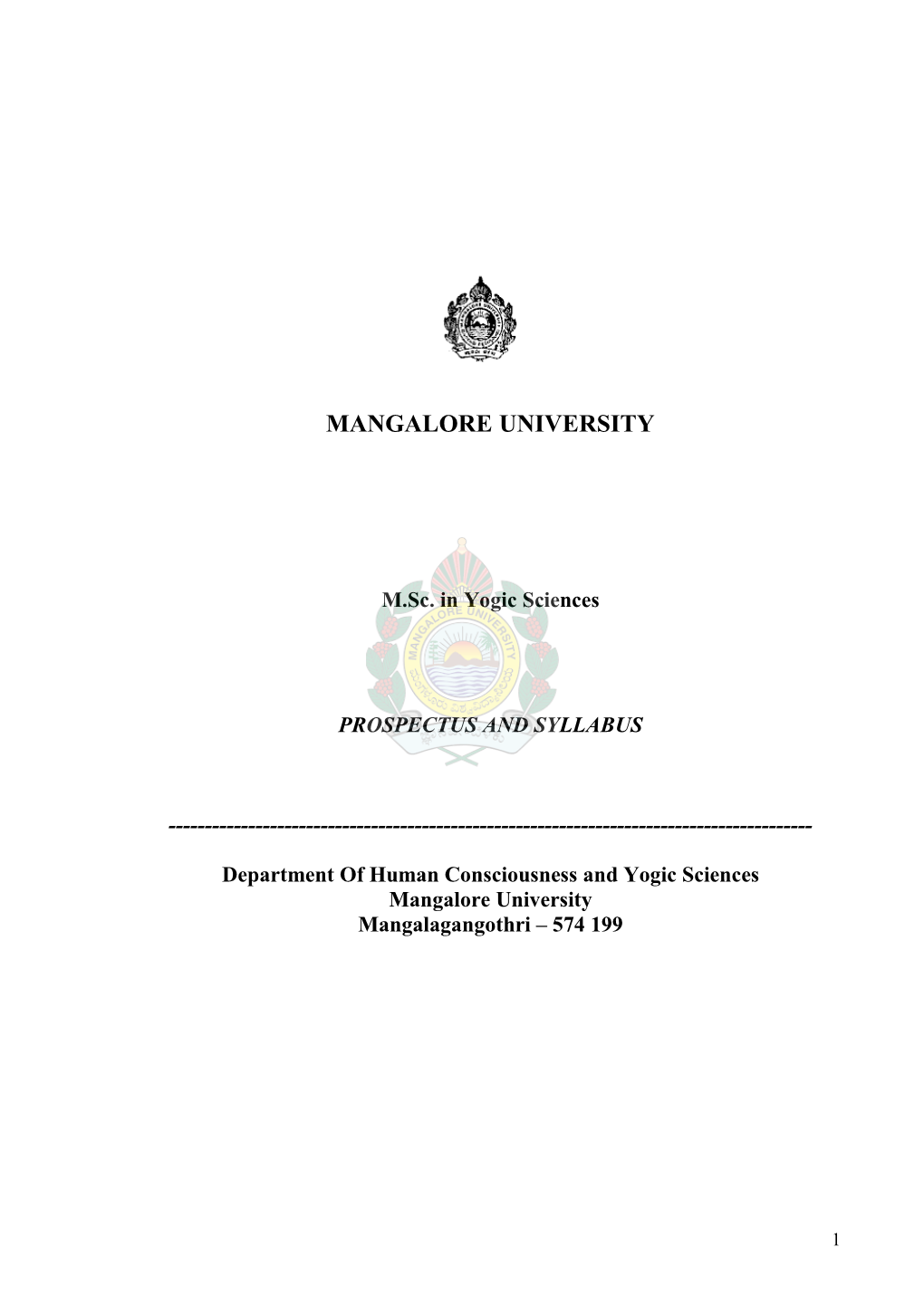 M.Sc. in Yogic Sciences