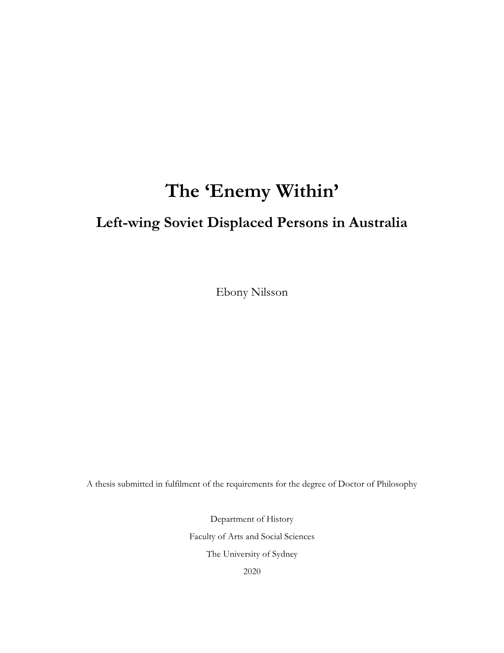 The 'Enemy Within'