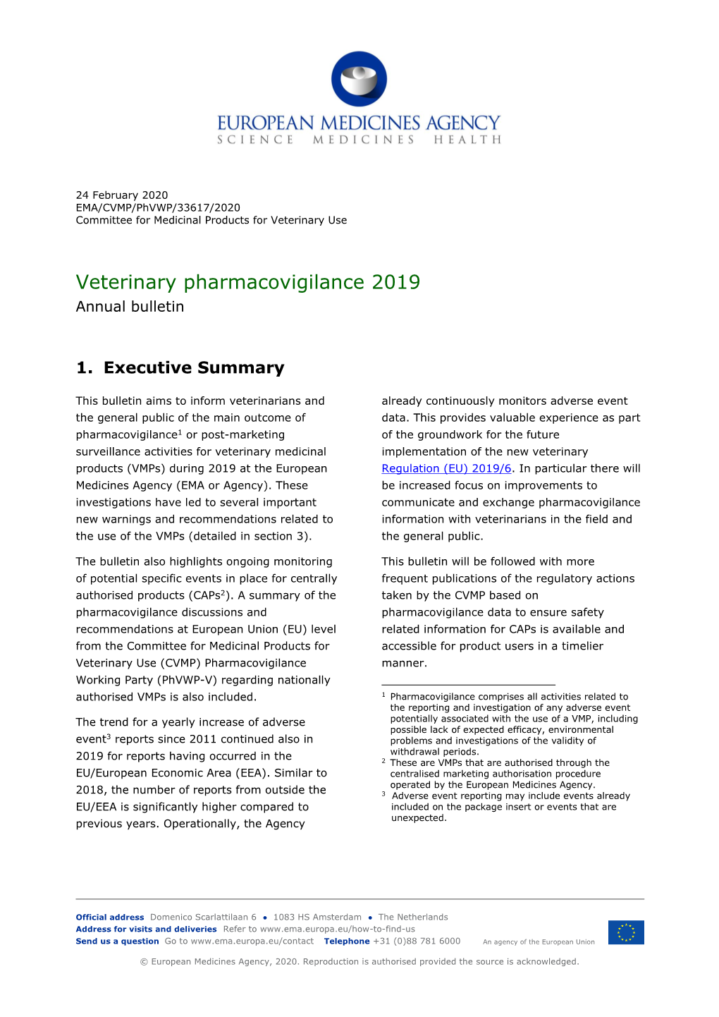 Public Bulletin: Veterinary Pharmacovigilance 2019