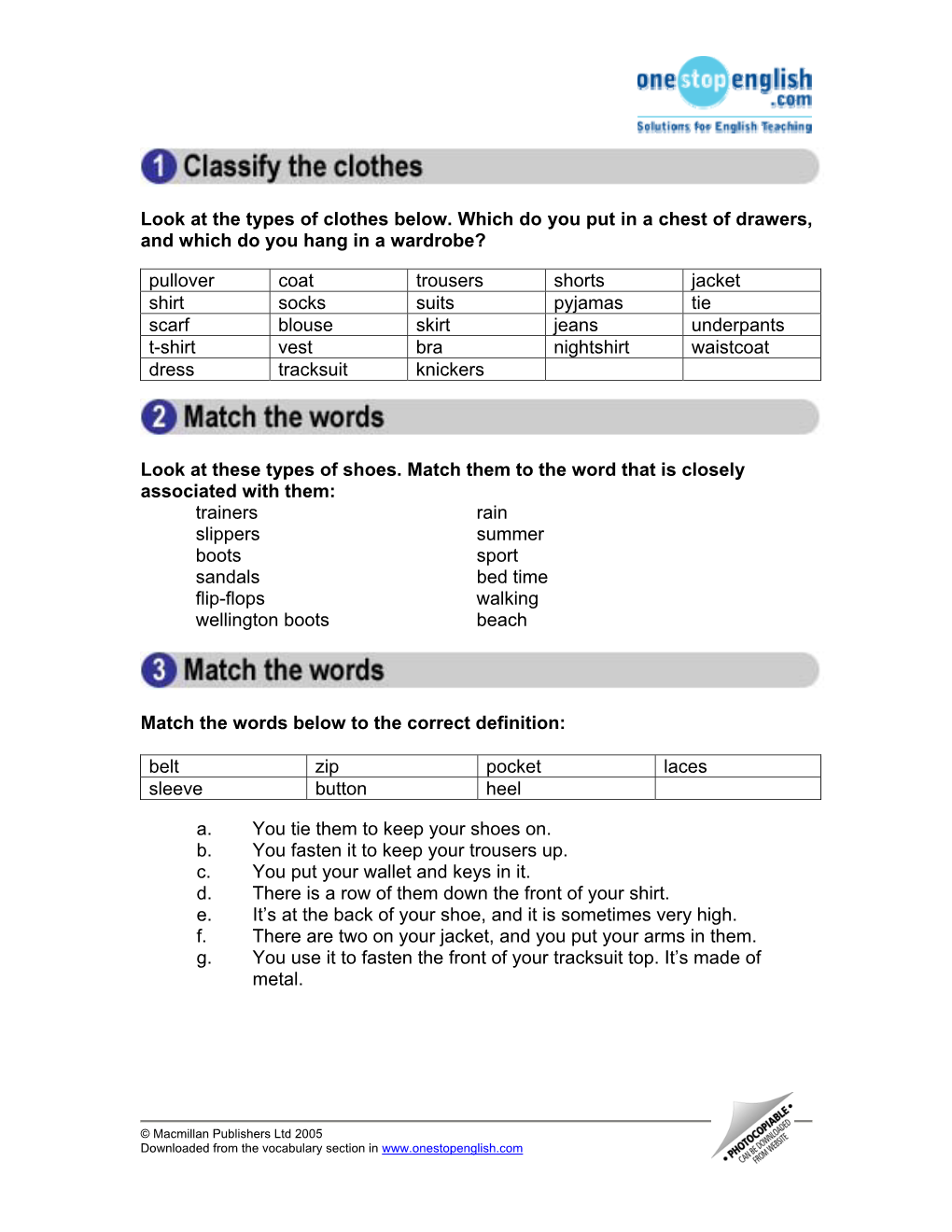 Look at the Types of Clothes Below. Which Do You Put in a Chest of Drawers, and Which Do You Hang in a Wardrobe?