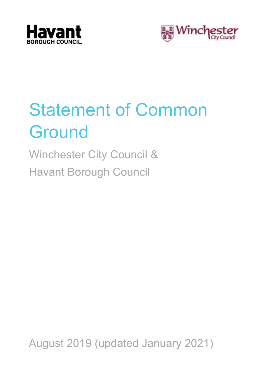 Statement of Common Grounds Winchester City Council