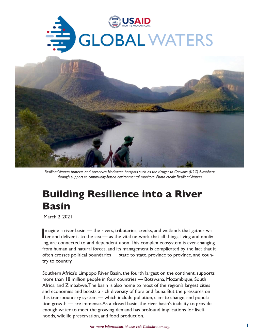 Building Resilience Into a River Basin March 2, 2021