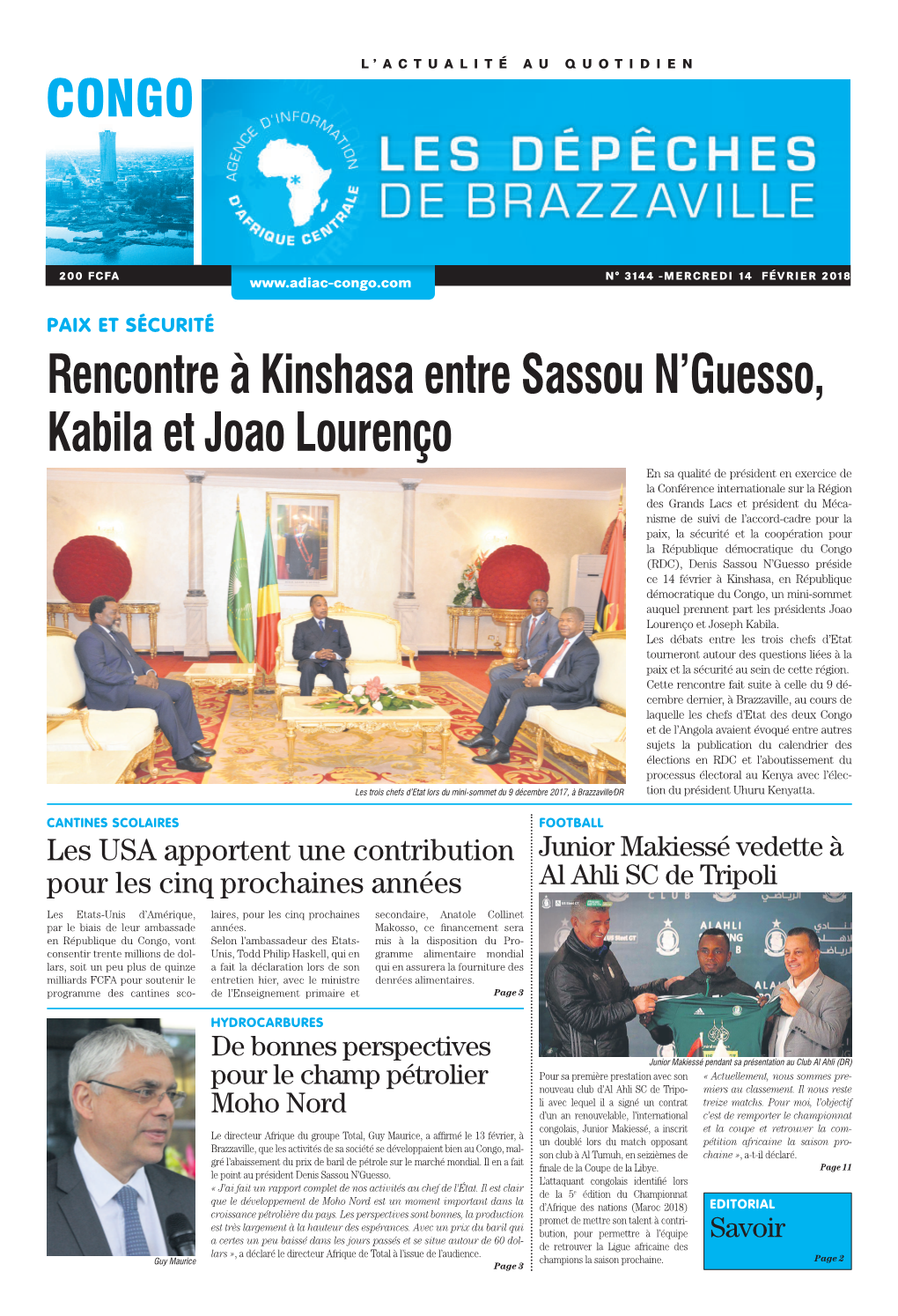 Rencontre À Kinshasa Entre Sassou N'guesso, Kabila Et Joao Lourenço