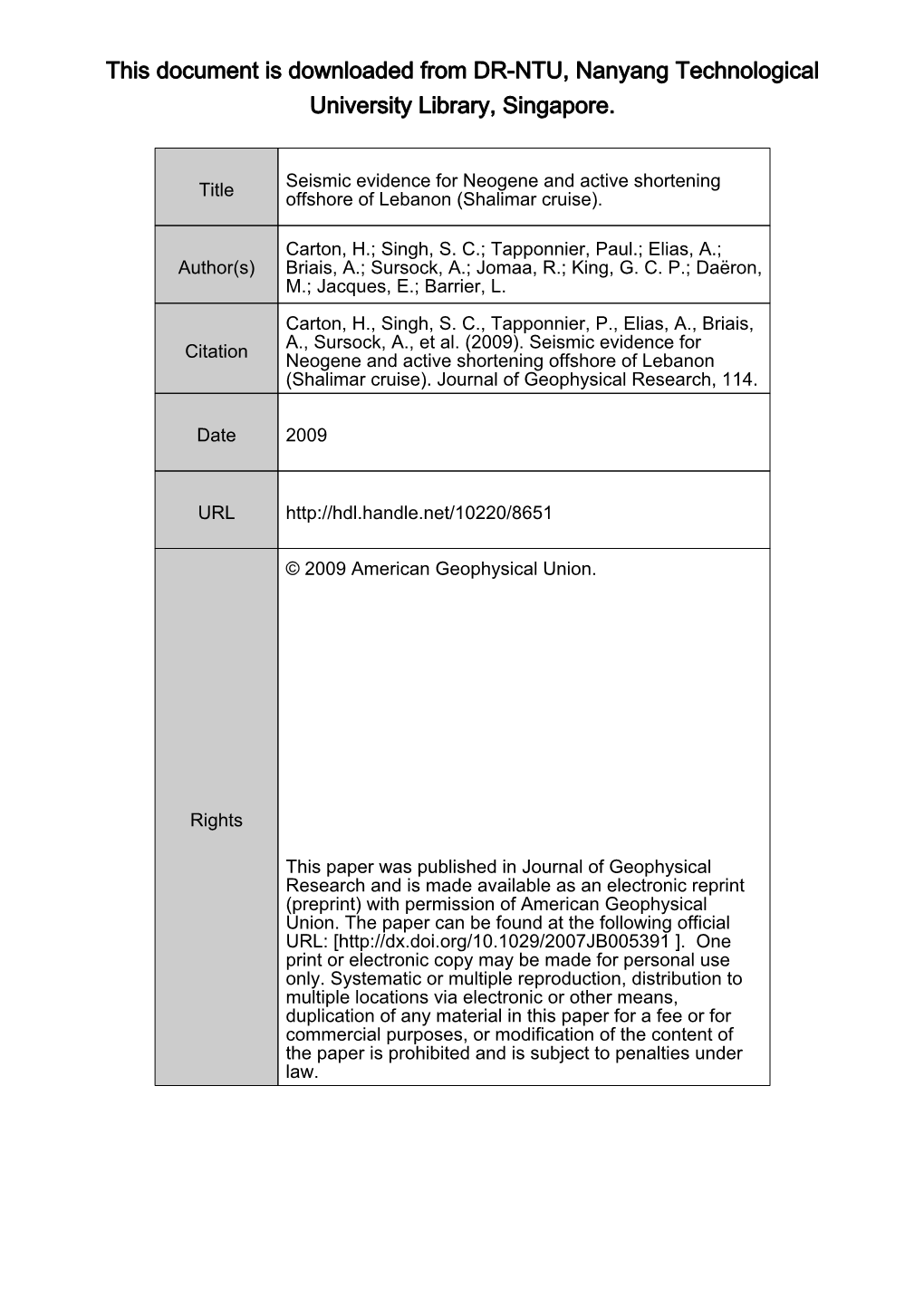 This Document Is Downloaded from DR-NTU, Nanyang Technological University Library, Singapore