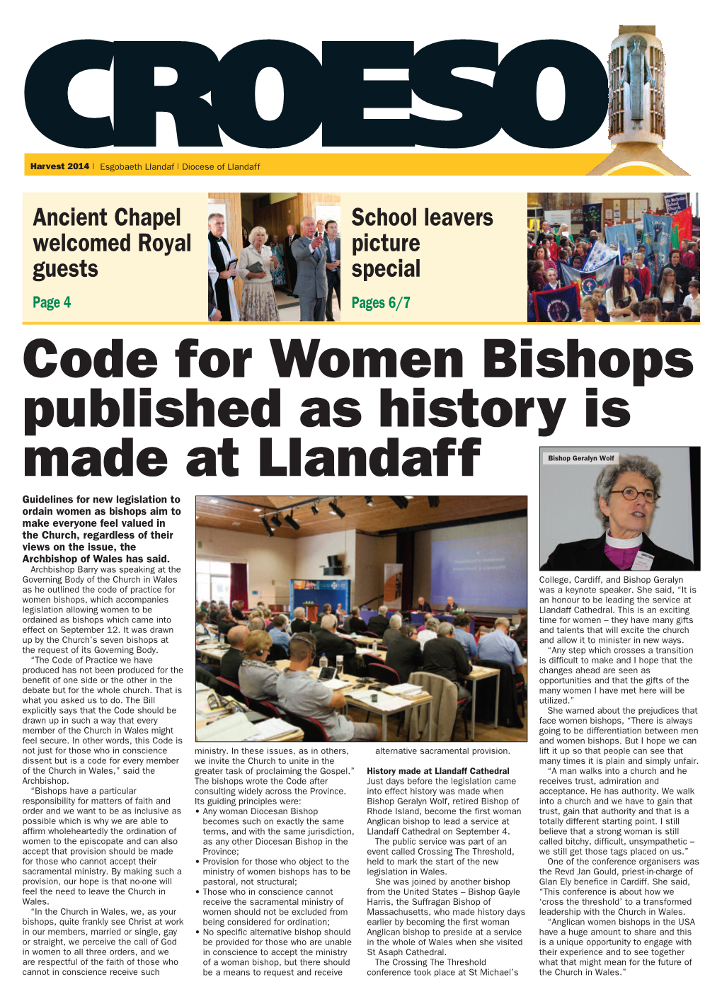 Code for Women Bishops Published As History Is Made at Llandaff Bishop Geralyn Wolf