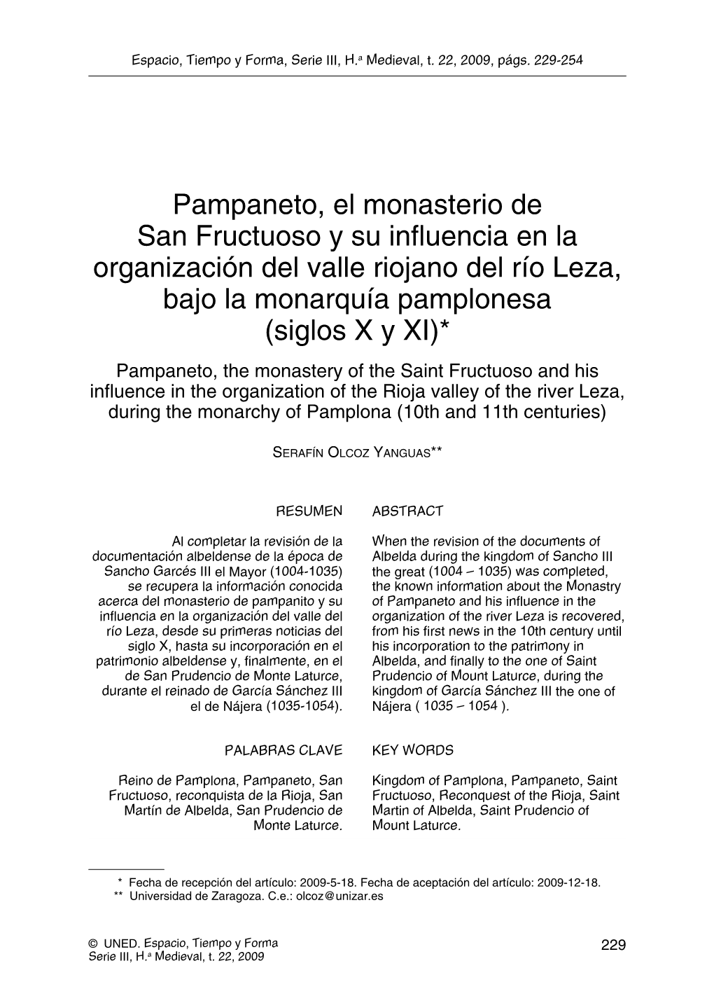 Pampaneto, El Monasterio De San Fructuoso Y Su Influencia En La Organización Del Valle Riojano Del Río Leza, Bajo La Monarquí
