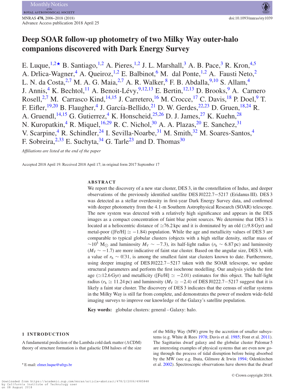 Deep SOAR Follow-Up Photometry of Two Milky Way Outer-Halo Companions Discovered with Dark Energy Survey