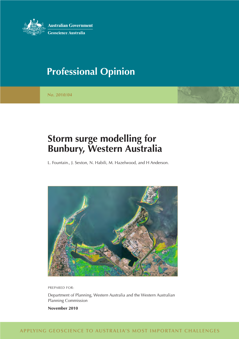 Storm Surge Modelling for Bunbury Report