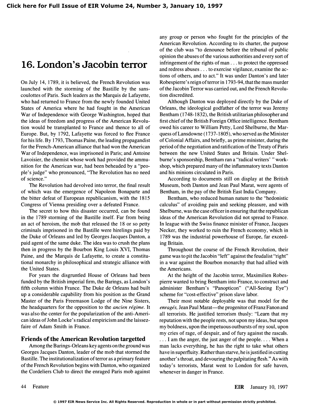 16. London's Jacobin Terror