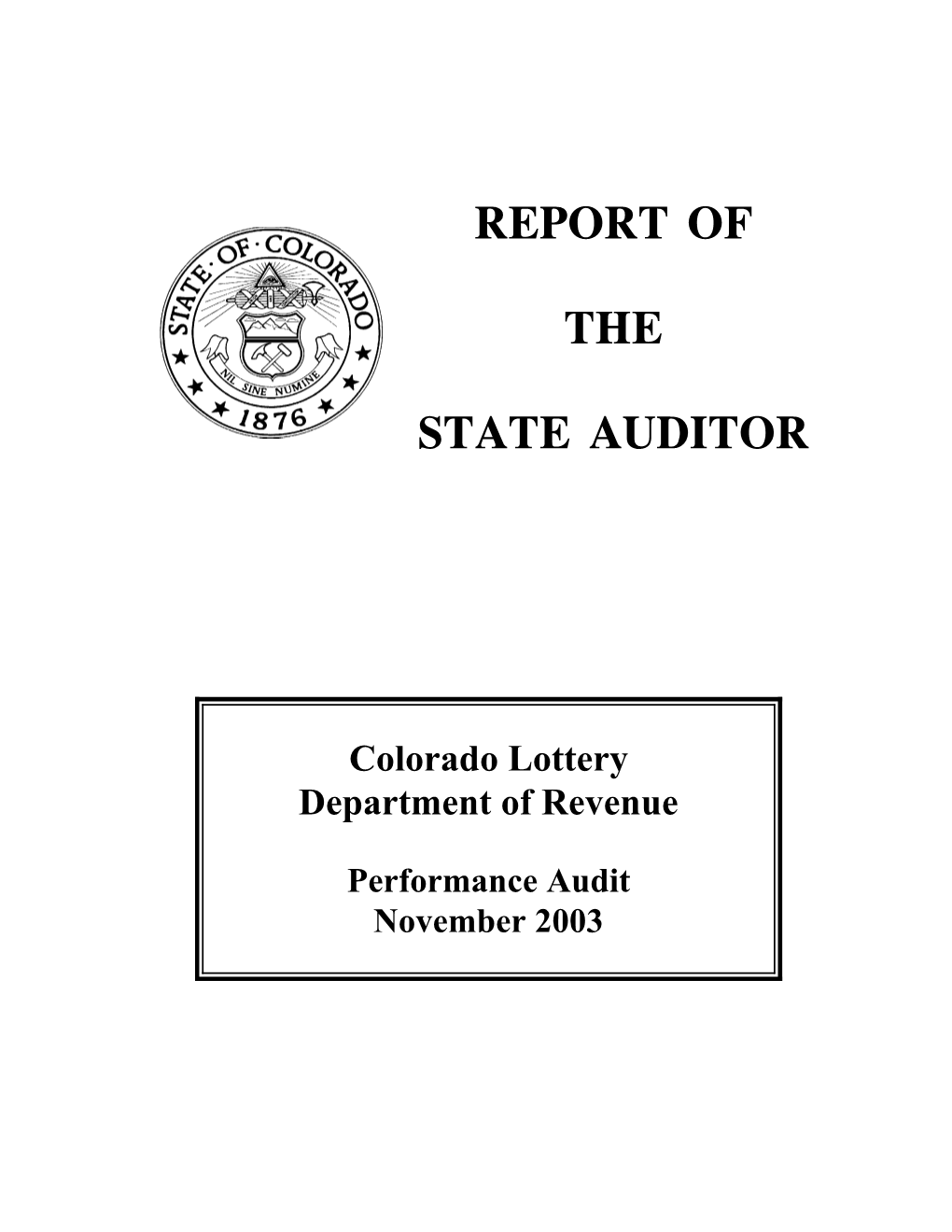 1998 Audit Report Cover