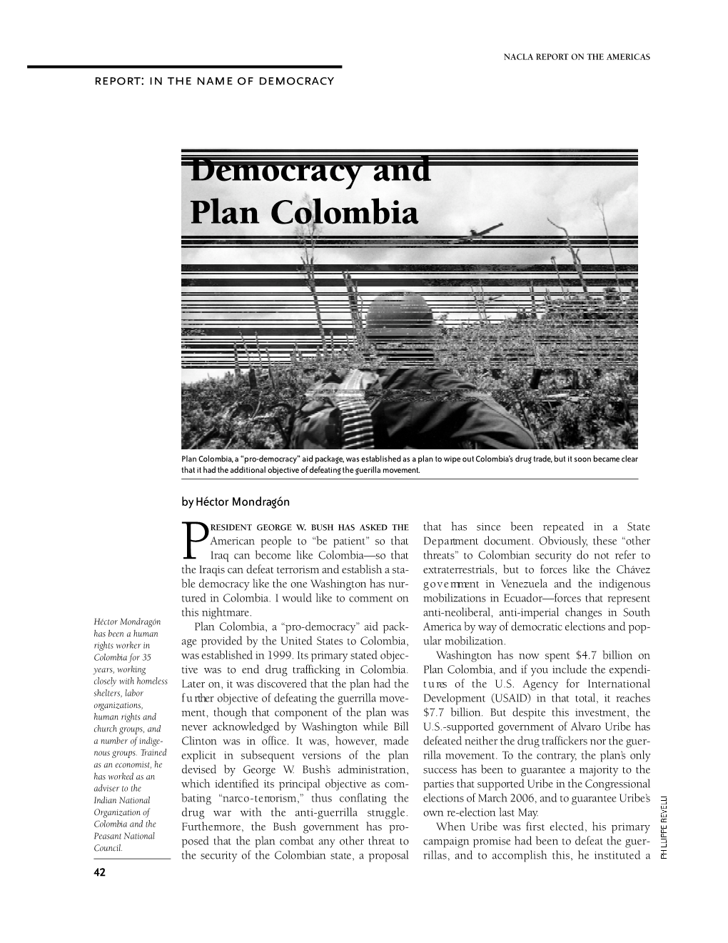 Democracy and Plan Colombia