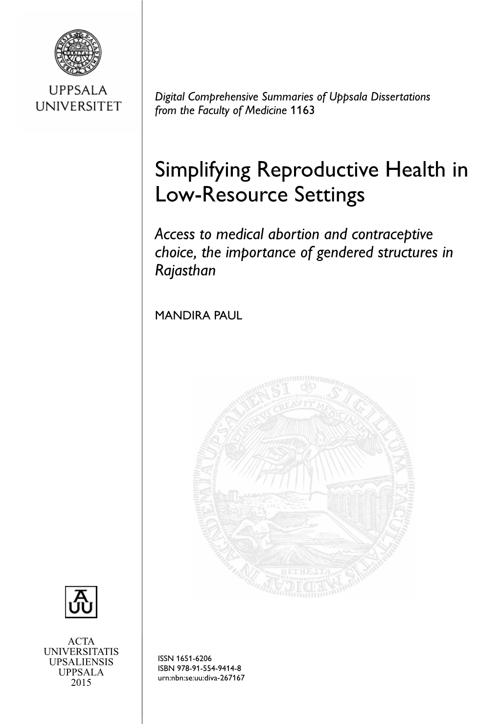 Simplifying Reproductive Health in Low-Resource Settings