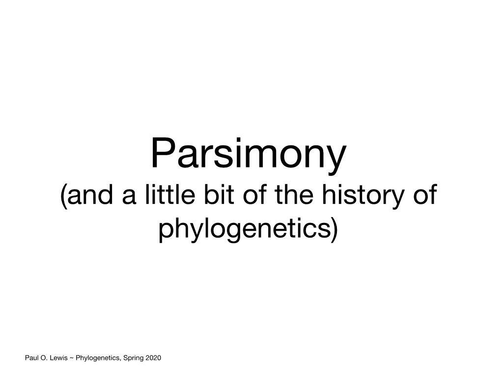 Parsimony.Pdf