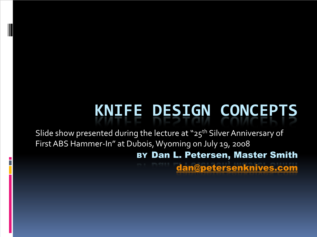 Knife Design Concepts