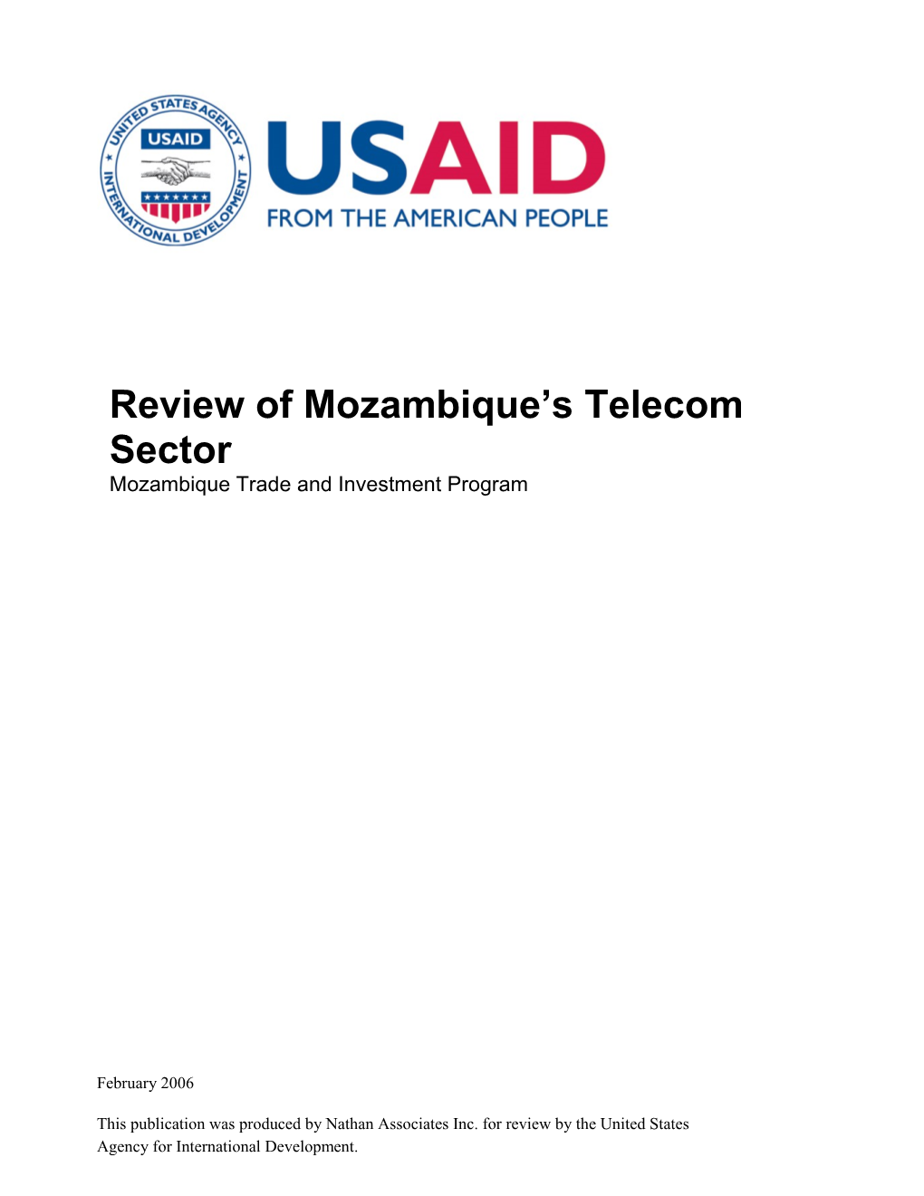 Review of Mozambique S Telecom Sector