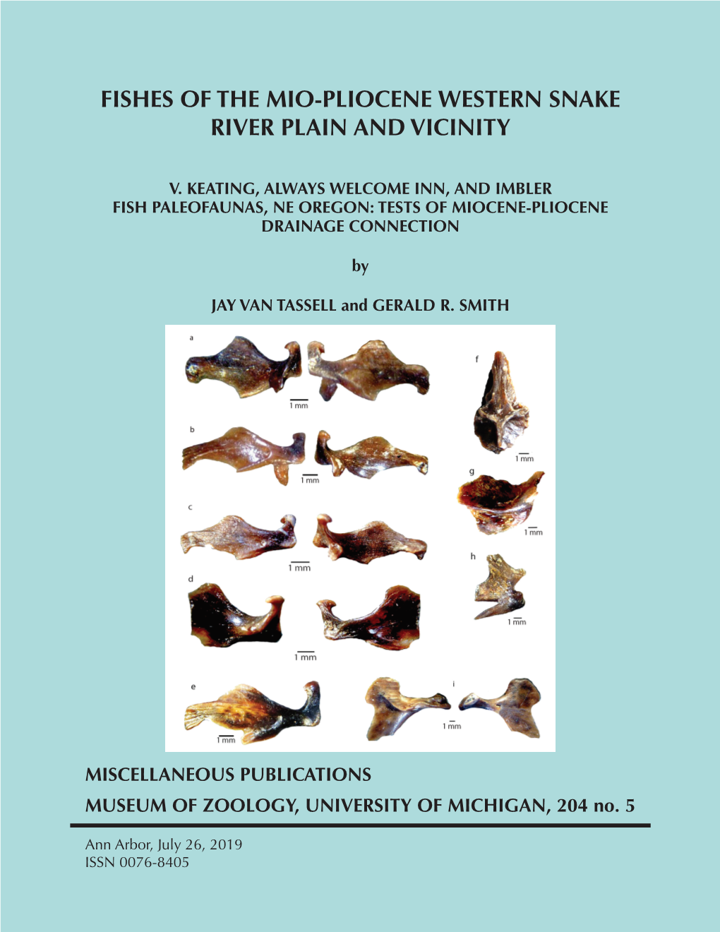 Fishes of the Mio-Pliocene Western Snake River Plain and Vicinity