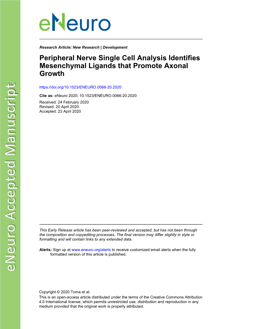 Peripheral Nerve Single Cell Analysis Identifies Mesenchymal Ligands That Promote Axonal Growth