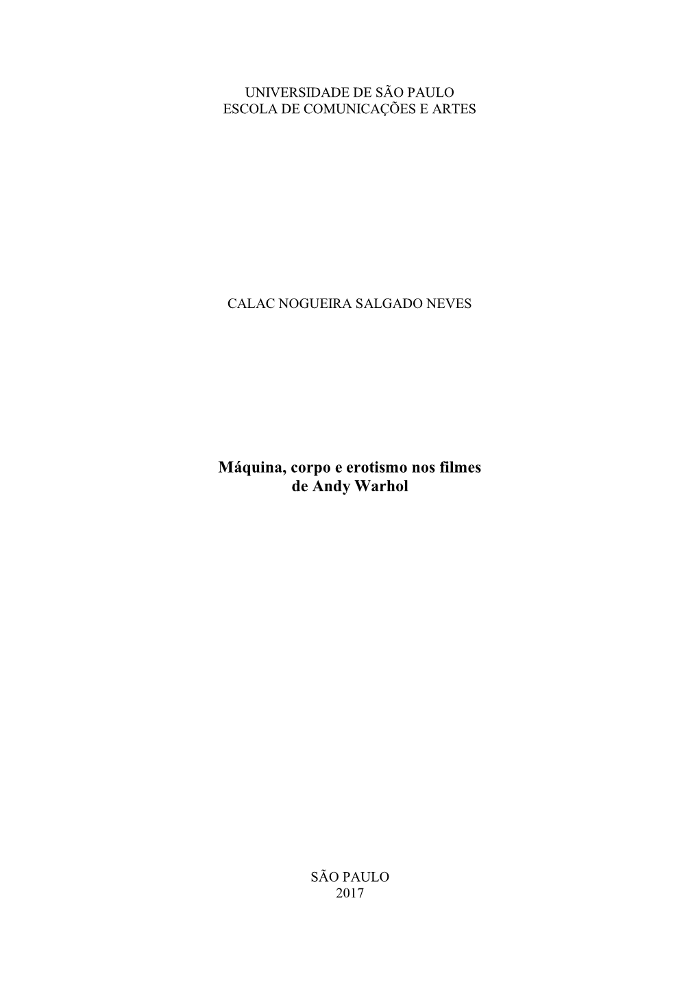 Máquina, Corpo E Erotismo Nos Filmes De Andy Warhol
