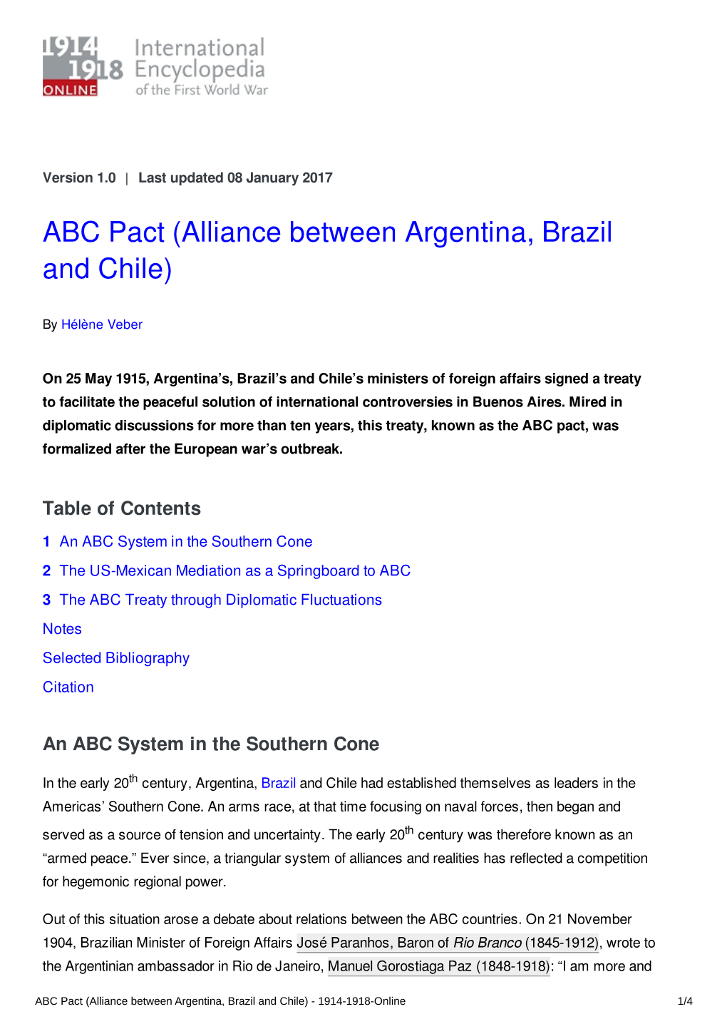 ABC Pact (Alliance Between Argentina, Brazil and Chile) | International