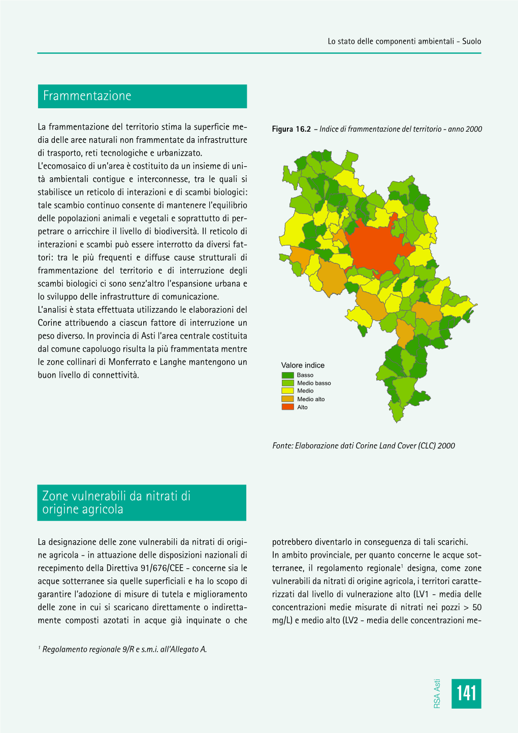 Frammentazione Zone Vulnerabili Da Nitrati Di Origine Agricola