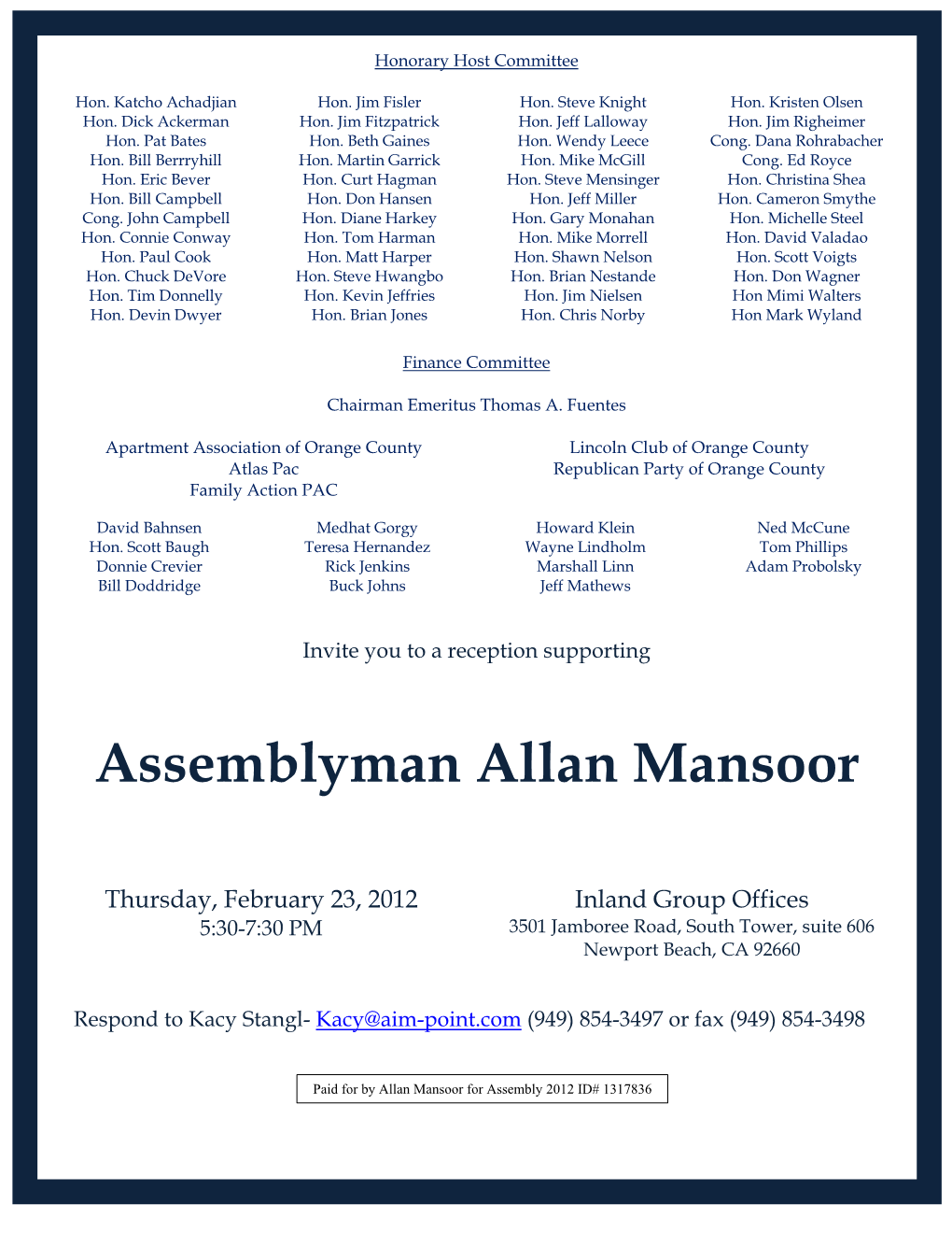 Assemblyman Allan Mansoor