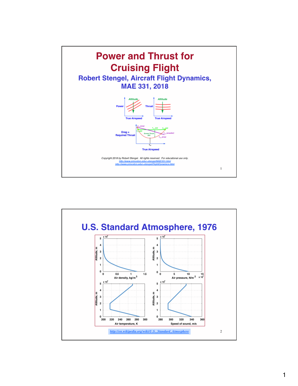 7. Power & Thrust for Cruising Flight