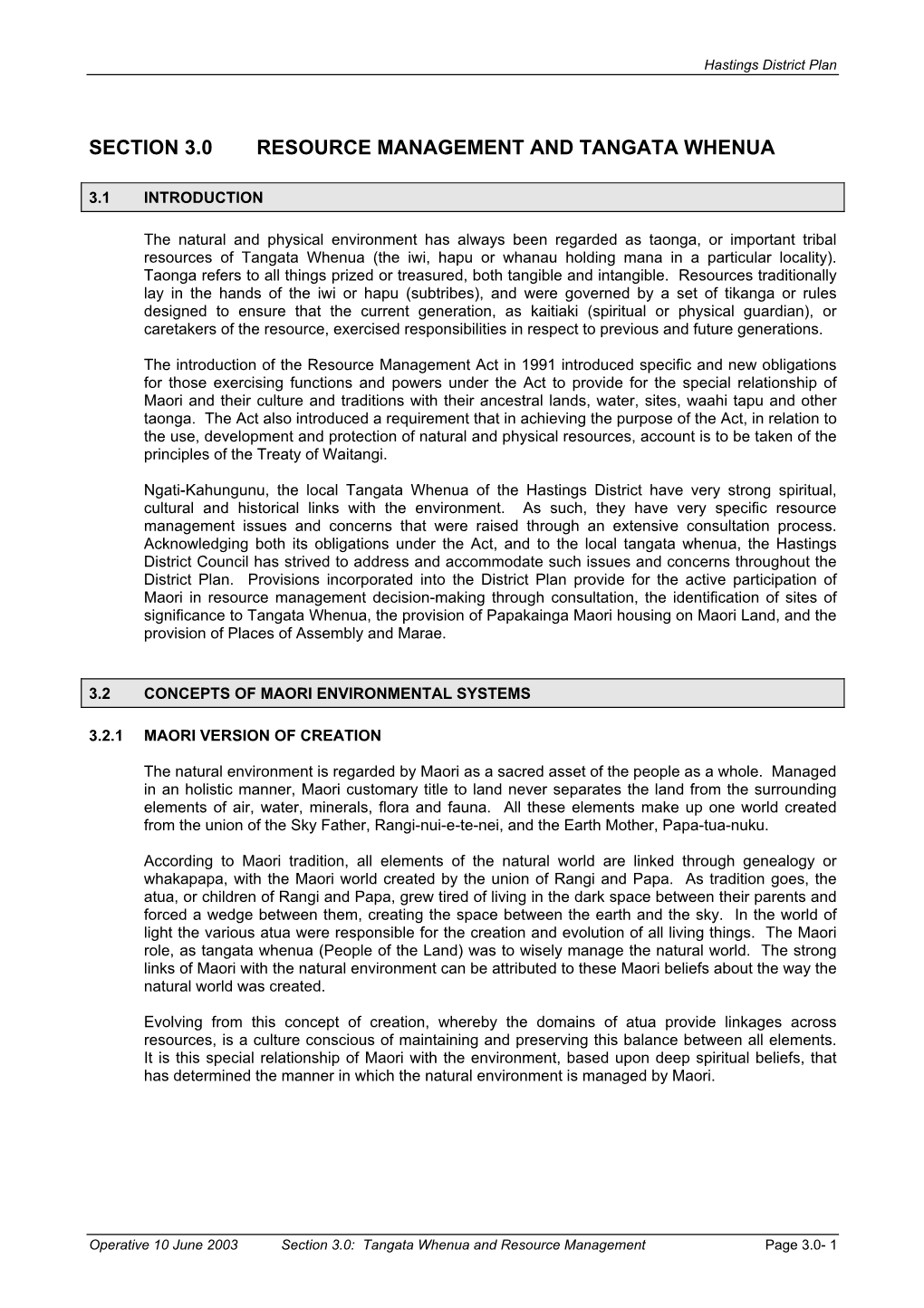 3.0 Resource Management and Tangata Whenua