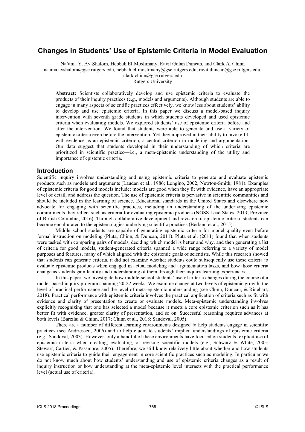 Changes in Students' Use of Epistemic Criteria in Model Evaluation