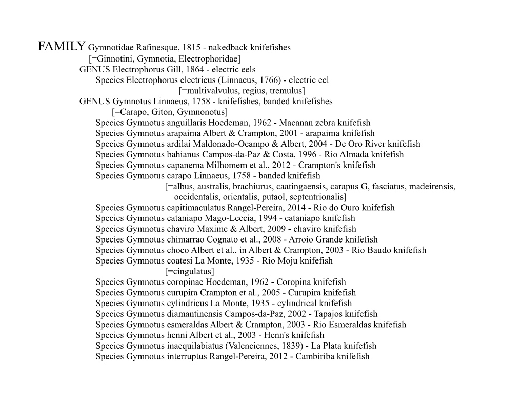 Family-Gymnotidae-Overview-PDF.Pdf