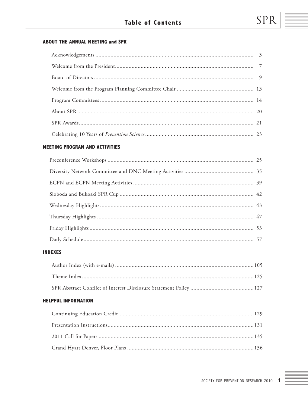 Table of Contents SPR